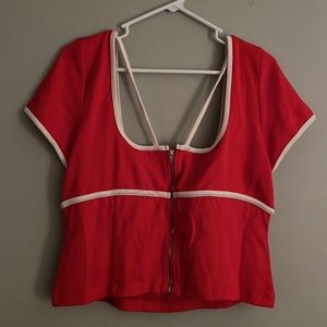 NWT Anthropologie Sweetheart Ponte Top in Red